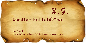 Wendler Feliciána névjegykártya